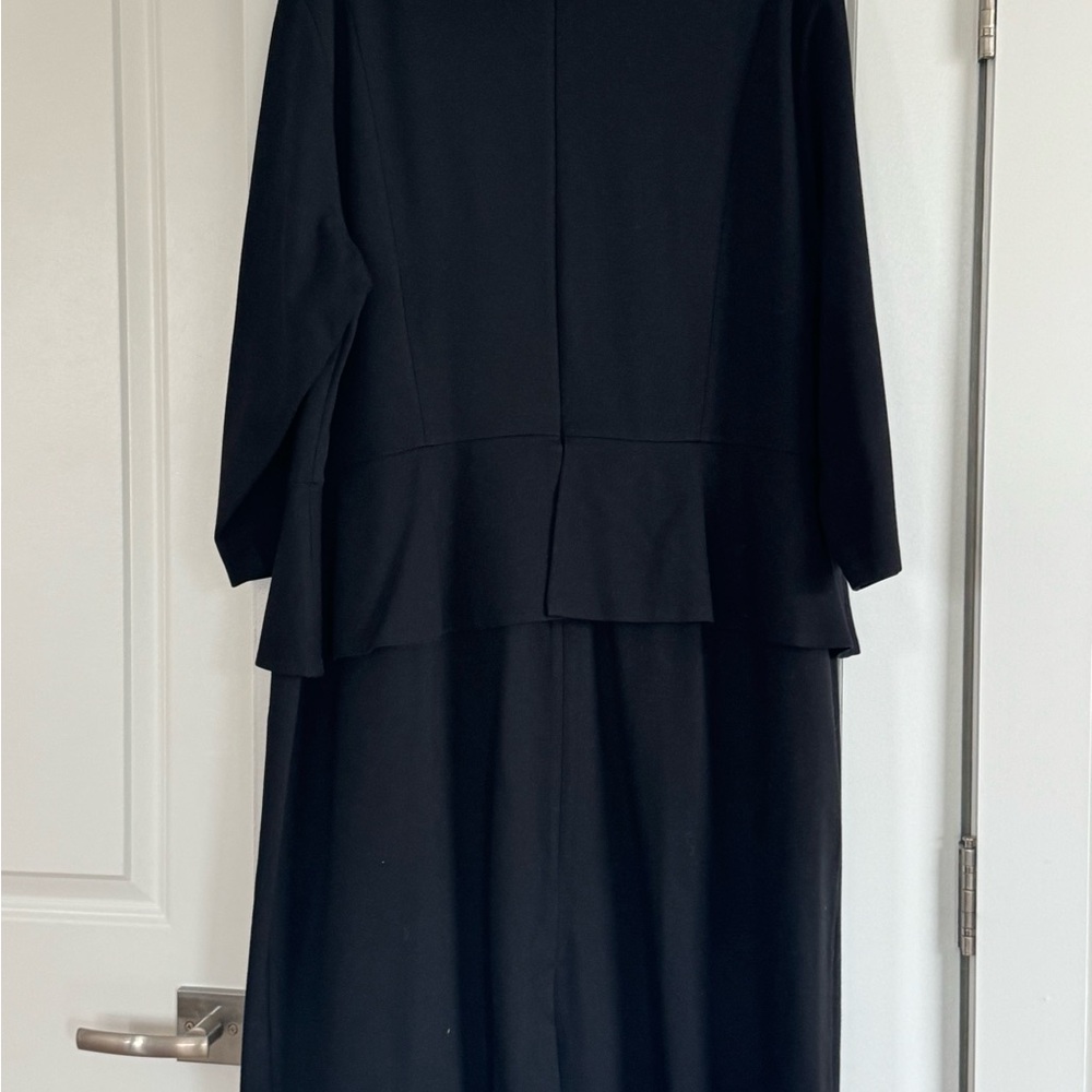 Talbots Black Midi Dress with Peplum Waist - Picture 2 of 3